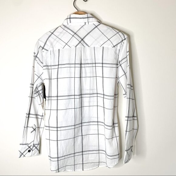 Anthropologie Ash and Ember Button Down front Shirt Plaid size Medium - Picture 15 of 16